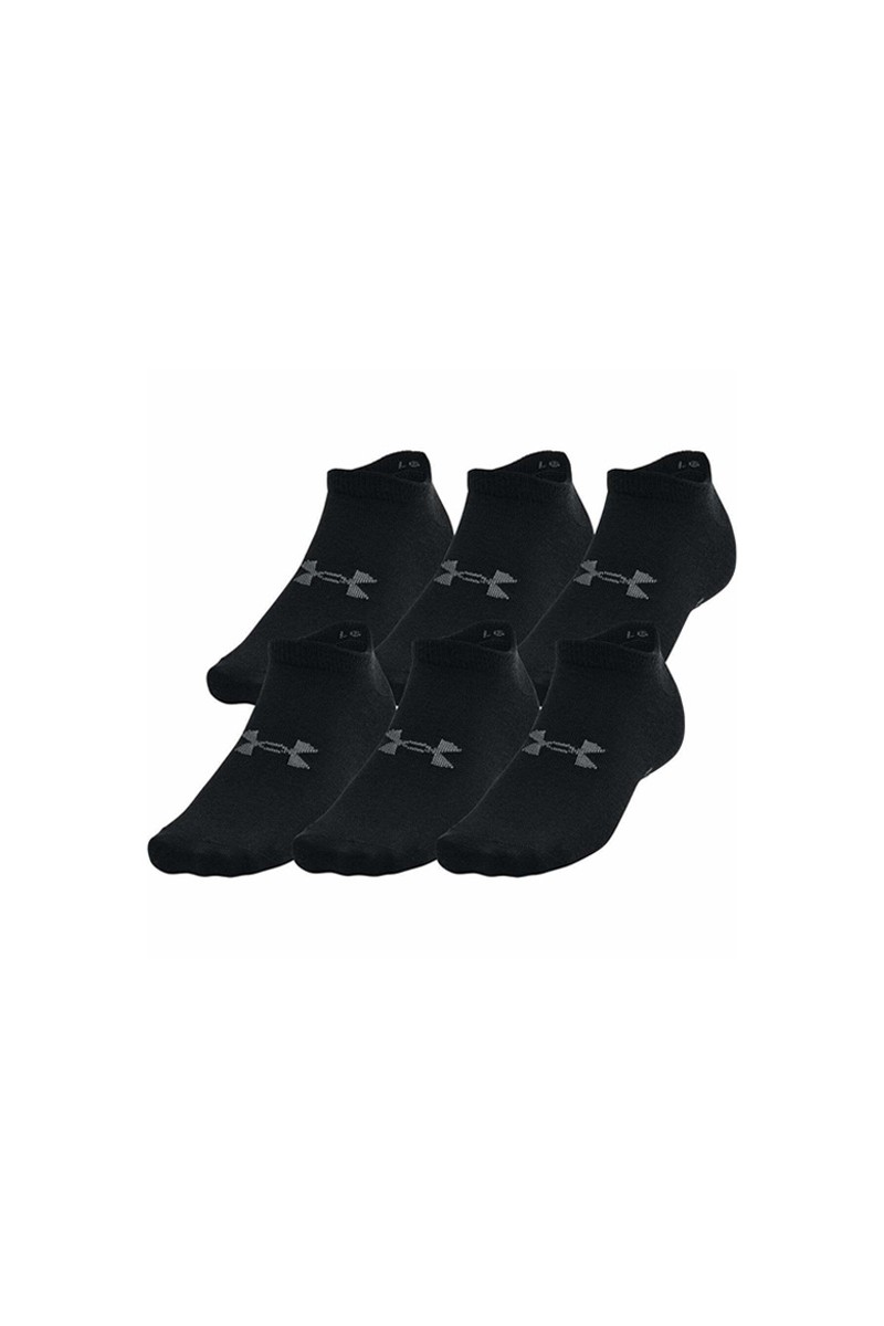 SOQUETE (6) UNDER ARMOUR UNISEX ESSENTIAL NO SHOW NEGRO