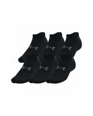 SOQUETES (6) UNDER ARMOUR UNISEX ESSENTIAL NO SHOW BLANCO