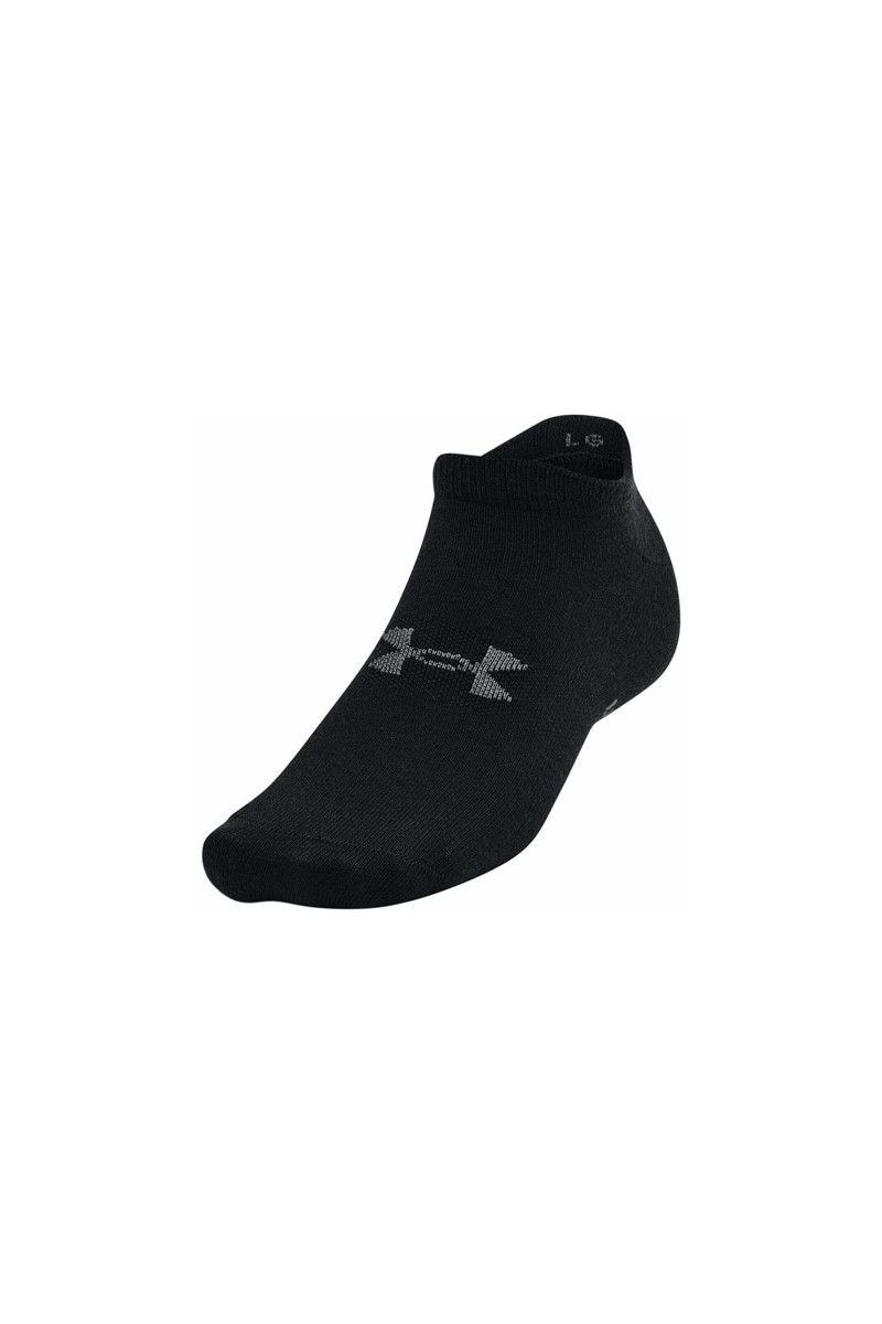 SOQUETE (6) UNDER ARMOUR UNISEX ESSENTIAL NO SHOW NEGRO