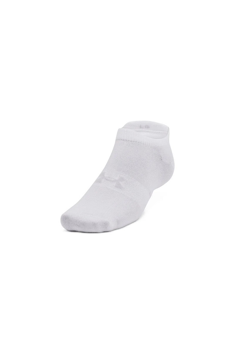 SOQUETES (6) UNDER ARMOUR UNISEX ESSENTIAL NO SHOW BLANCO