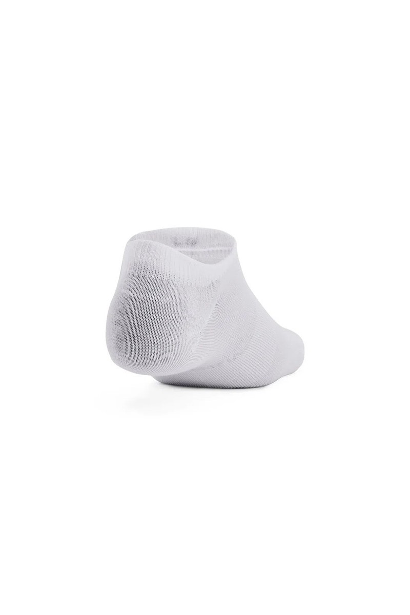 SOQUETES (6) UNDER ARMOUR UNISEX ESSENTIAL NO SHOW BLANCO