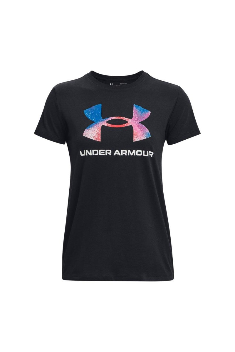 POLERA UNDER ARMOUR MUJER SPORTSTYLE SHORT LEEVE NEGRO