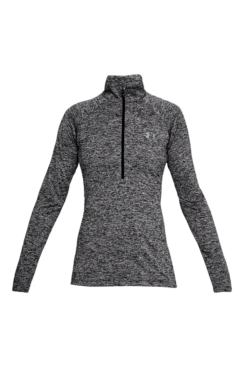 POLERA UNDER ARMOUR MUJER 1/2 CIERRE TECHT TWIST GRIS