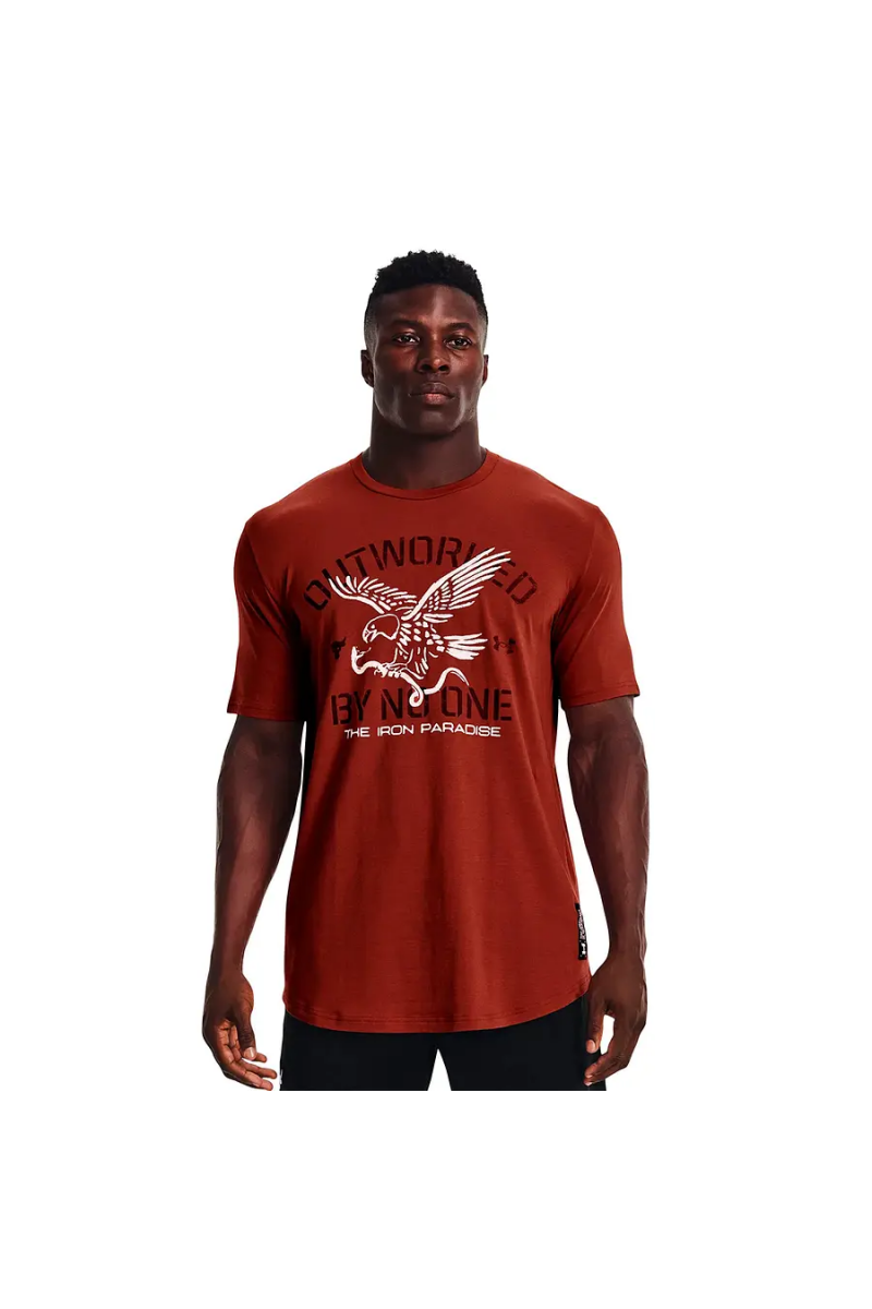 POLERA UNDER ARMOUR HOMBRE PROJECT ROCK ROJO