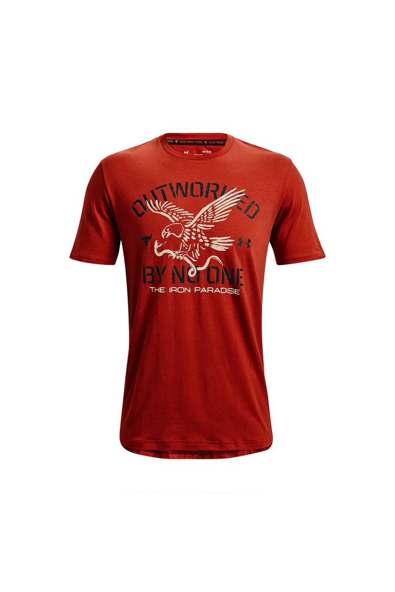 POLERA UNDER ARMOUR HOMBRE PROJECT ROCK ROJO
