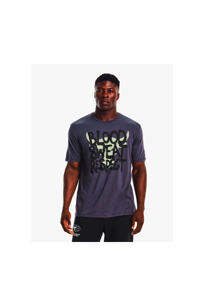 POLERA UNDER ARMOUR HOMBRE PROJECT ROCK PAYOFF GRIS