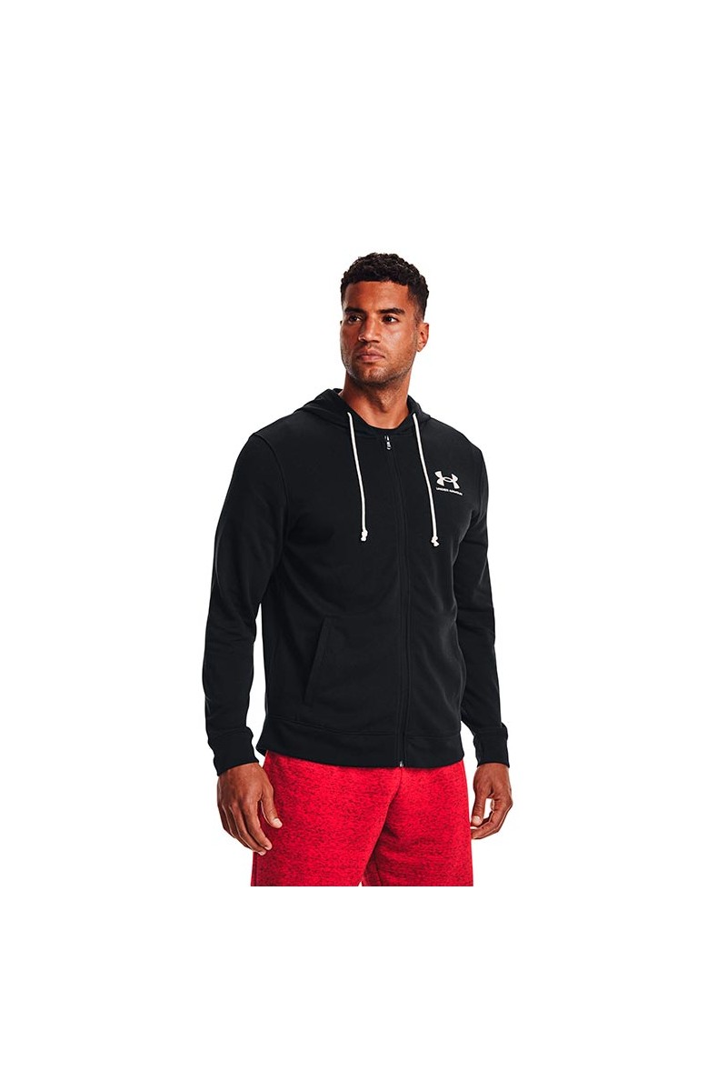 POLERÓN UNDER ARMOUR HOMBRE RIVAL TERRY FULL ZIP NEGRO POLERÓN UNDER ARMOUR HOMBRE RIVAL TERRY FULL ZIP NEGRO