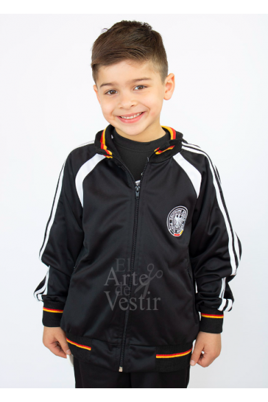 POLERÓN BUZO ALEMÁN ALGODÓN NEGRO HOMBRE