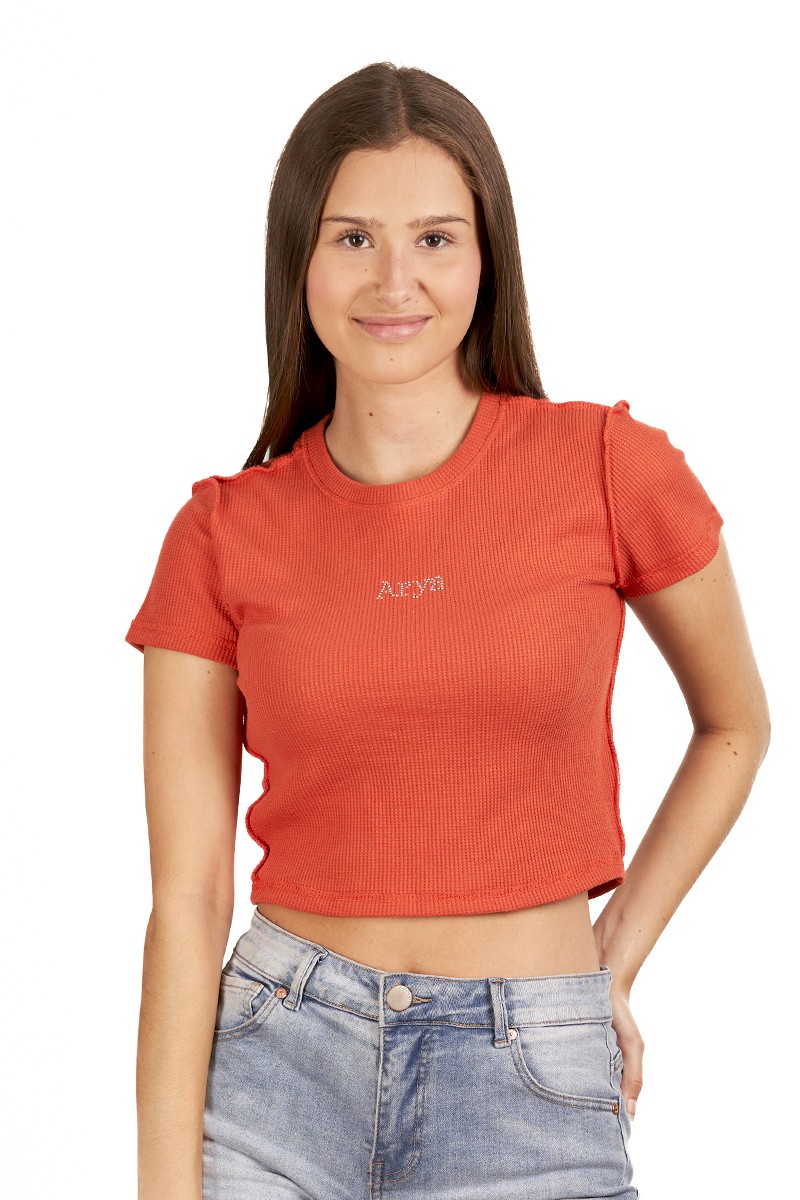 POLERA ARYA MUJER CLOE NARANJO BUTTERFLY