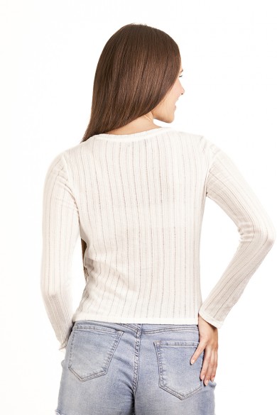 POLERA ARYA MUJER CARLY MANGA LARGA BLANCO
