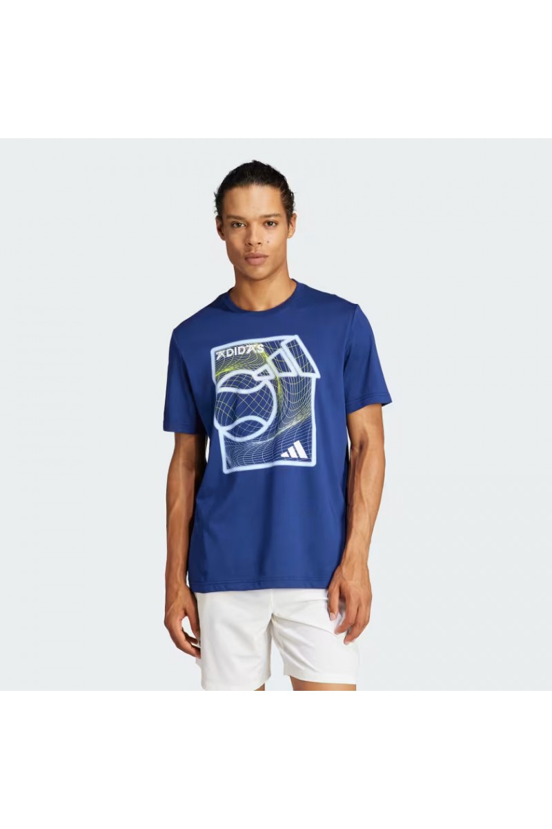 POLERA ADIDAS HOMBRE GRAPHIC AEROREADY AZUL POLERA ADIDAS HOMBRE GRAPHIC AEROREADY AZUL