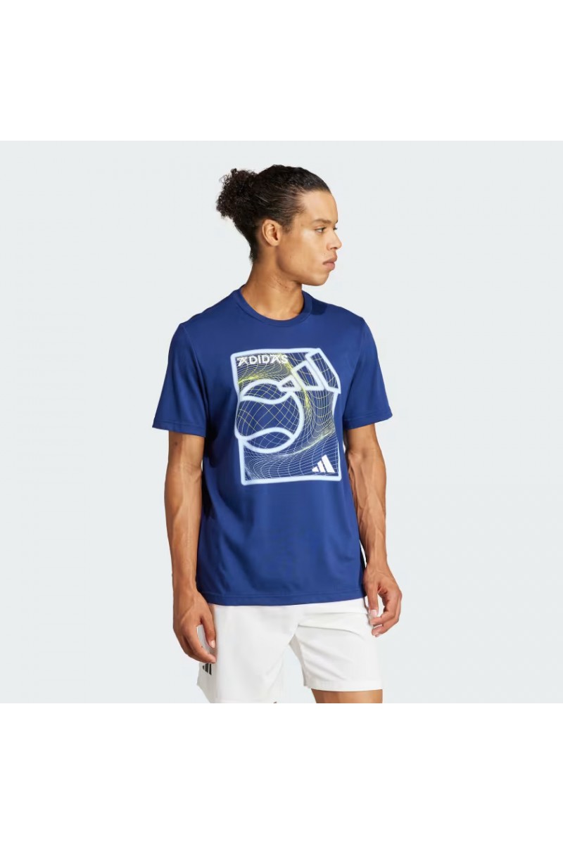 POLERA ADIDAS HOMBRE GRAPHIC AEROREADY AZUL POLERA ADIDAS HOMBRE GRAPHIC AEROREADY AZUL