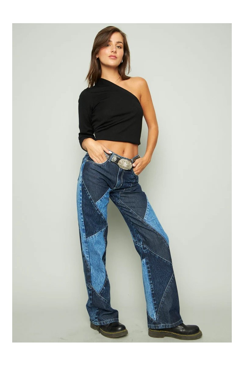 JEANS KATTO MUJER AZUL ONIX PATCHWORK