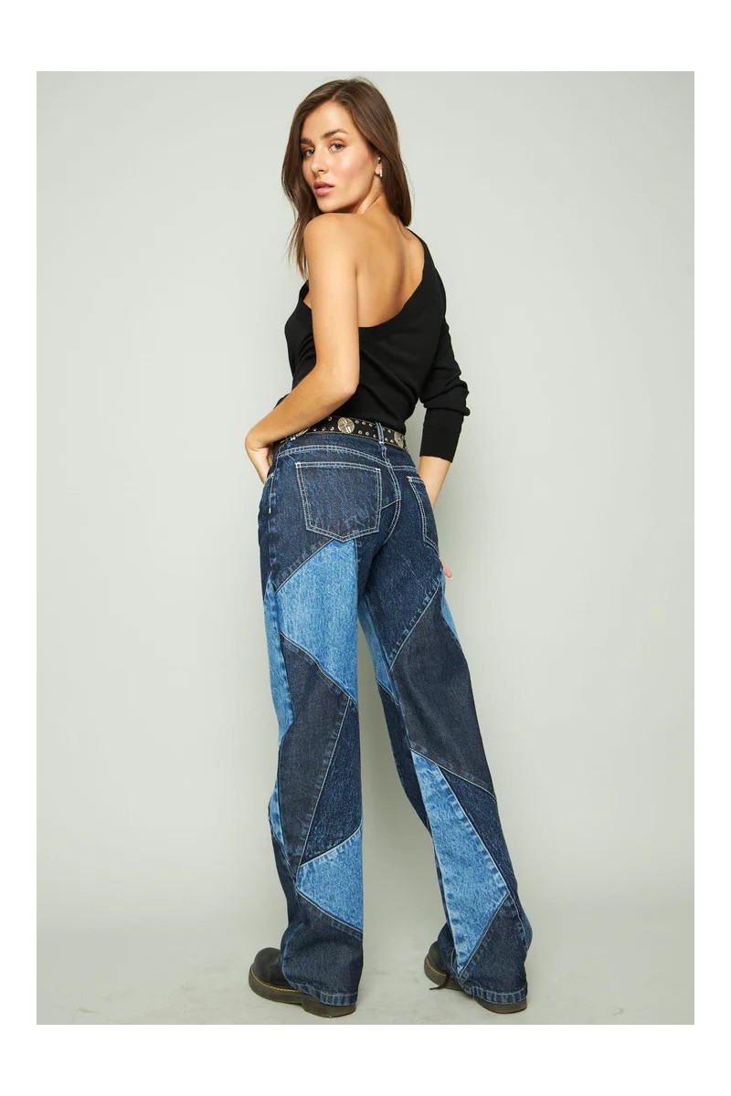 JEANS KATTO MUJER AZUL ONIX PATCHWORK