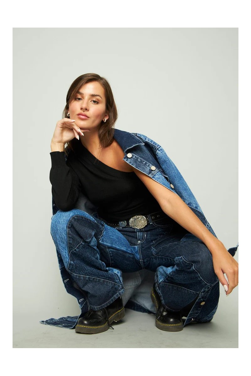 JEANS KATTO MUJER AZUL ONIX PATCHWORK