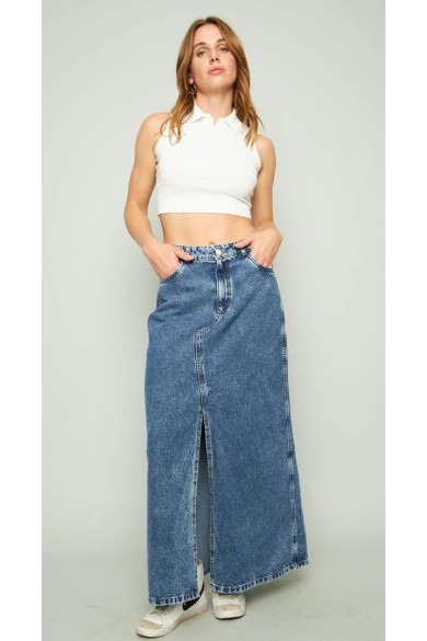 FALDA KATTO MUJER AZUL MAXI UNAQUITA