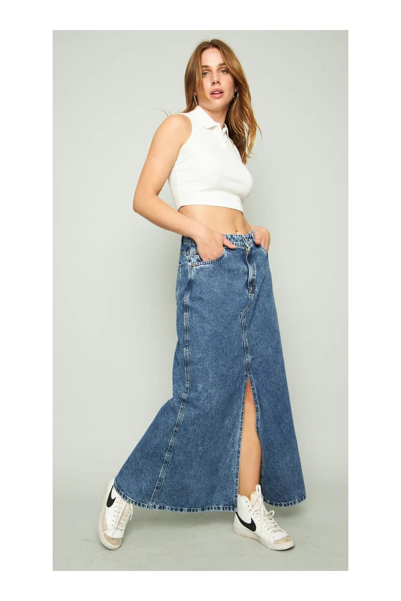 FALDA KATTO MUJER AZUL MAXI UNAQUITA