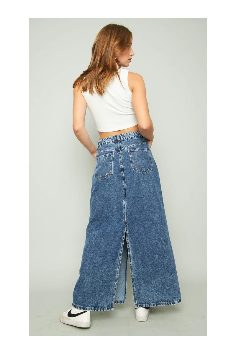 FALDA KATTO MUJER AZUL MAXI UNAQUITA