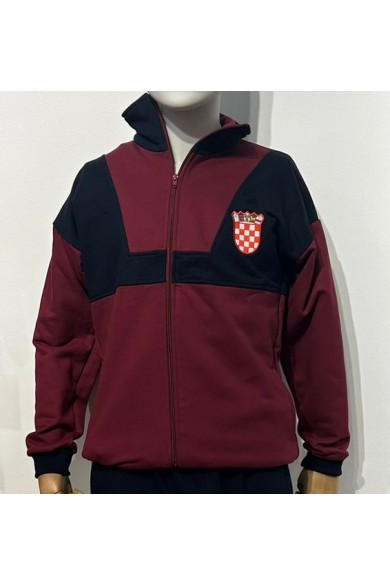 POLERON BUZO CROACIA UNISEX AZUL/BURDEO ALGODON