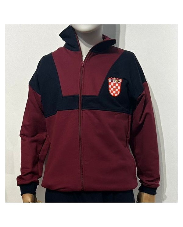 POLERON BUZO UNISEX AZUL/BURDEO ALGODON CROACIA