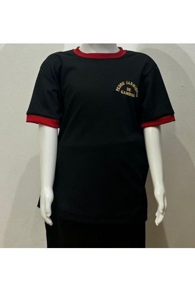 POLERA POLO NEGRO/ROJO P.S.GAMBOA UNISEX