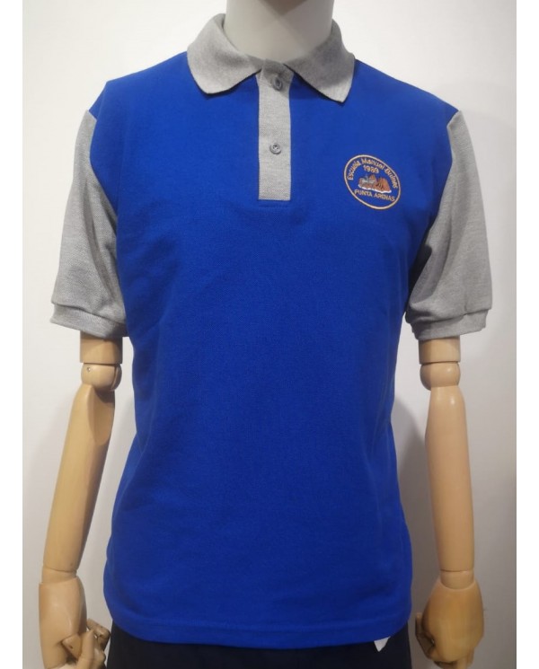 POLERA AZUL/GRIS MC PIQUE UNISEX MANUEL BULNES