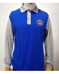 POLERA AZUL/GRIS MANGA CORTA PIQUE M.BULNES UNISEX