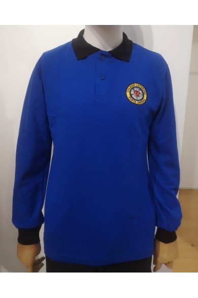 POLERA PIQUÉ ELEMENTARI LUTERANO MANGA LARGA AZULINO