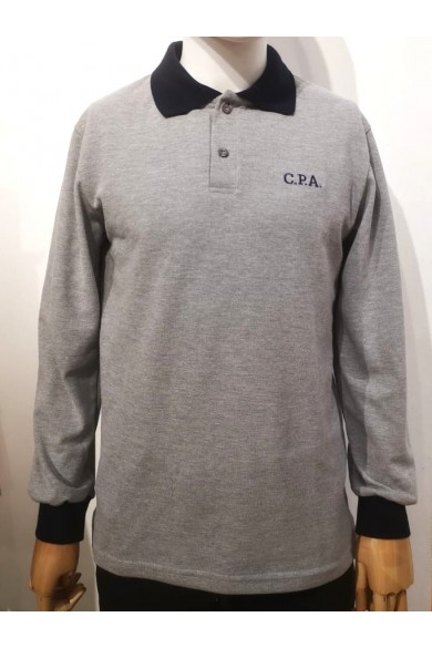 POLERA GRIS PIQUE ML UNISEX PUNTA ARENAS