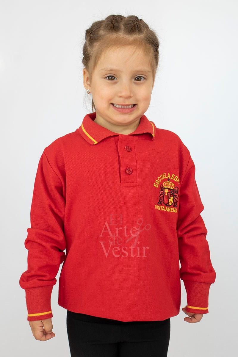 POLERA ML ROJA PIQUE UNISEX ESPAÑA