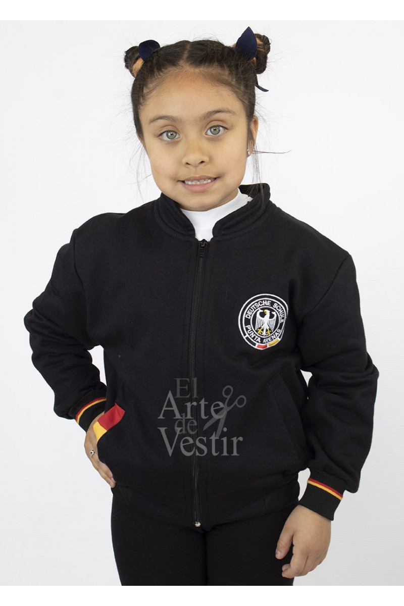 CASACA POLERON FRANELA NEGRA MUJER COLEGIO ALEMAN CASACA POLERON FRANELA NEGRA MUJER COLEGIO ALEMAN