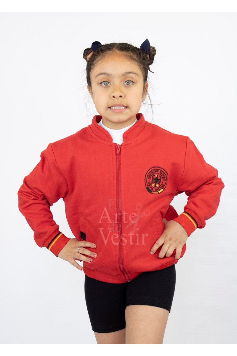 CASACA POLERON FRANELA ROJA MUJER COLEGIO ALEMAN CASACA POLERON FRANELA ROJA MUJER COLEGIO ALEMAN
