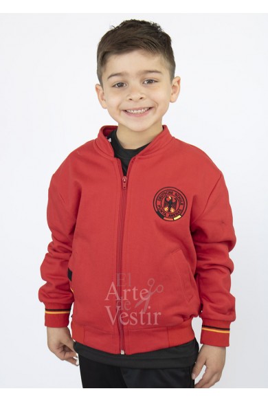 CASACA POLERON FRANELA ROJA UNISEX COLEGIO ALEMAN