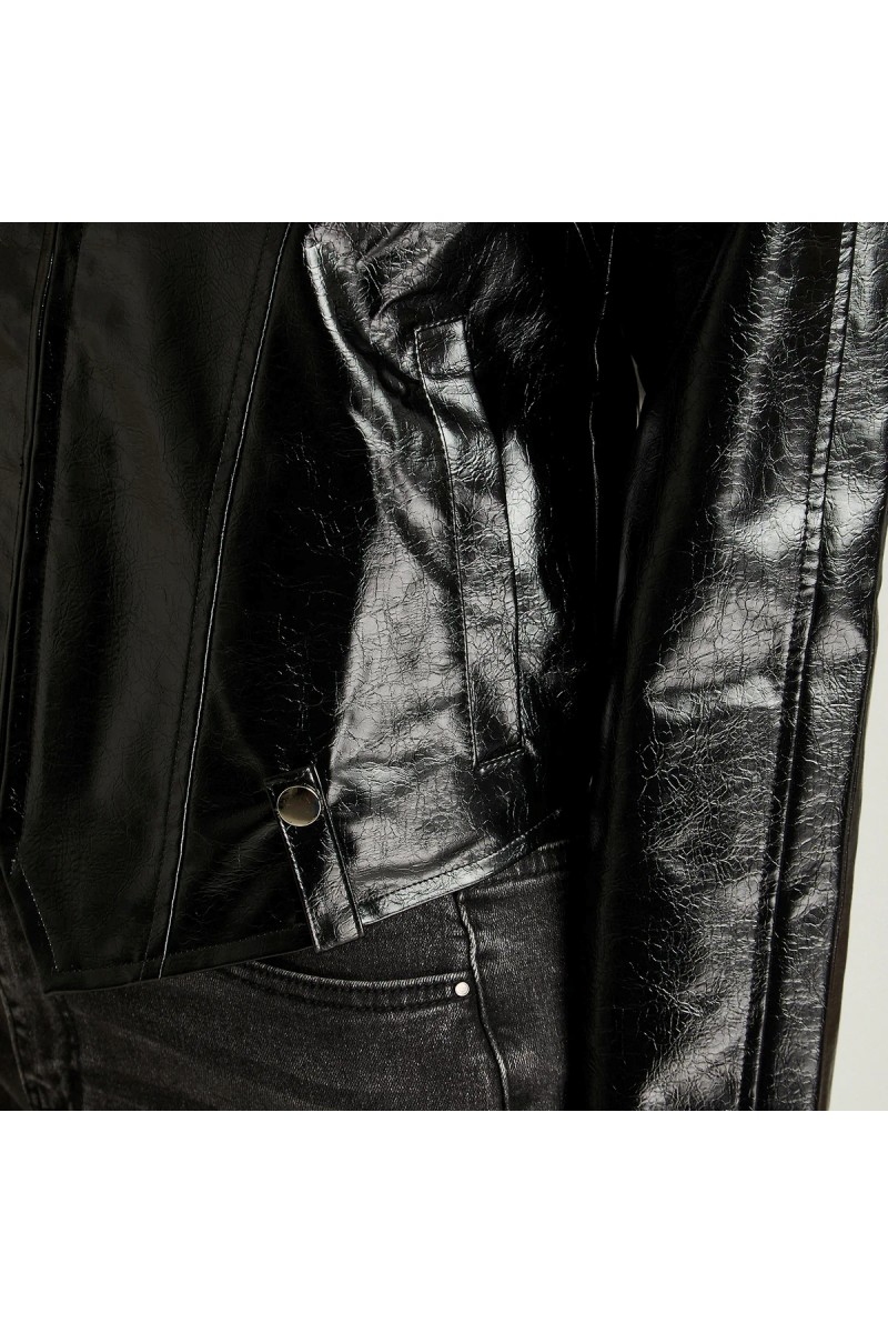 CASACA ACUARELA MUJER ECOCUERO NEGRO CASACA ACUARELA MUJER ECOCUERO NEGRO