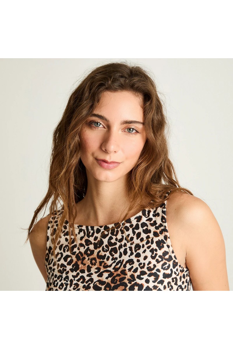 PETO ACUARELA MUJER SIN MANGAS CAFÉ