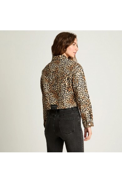 CHAQUETA ACUARELA MUJER DENIM CAFÉ