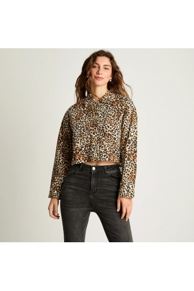 CHAQUETA ACUARELA MUJER DENIM CAFÉ CHAQUETA ACUARELA MUJER DENIM CAFÉ