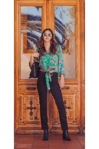 CAMISA INNOCENTI MUJER VERDE/FUCSIA