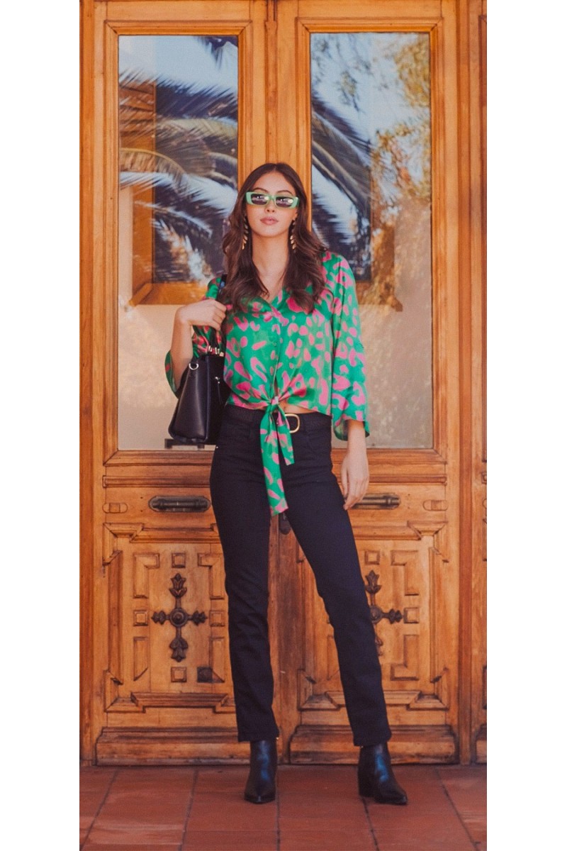 CAMISA INNOCENTI MUJER VERDE/FUCSIA