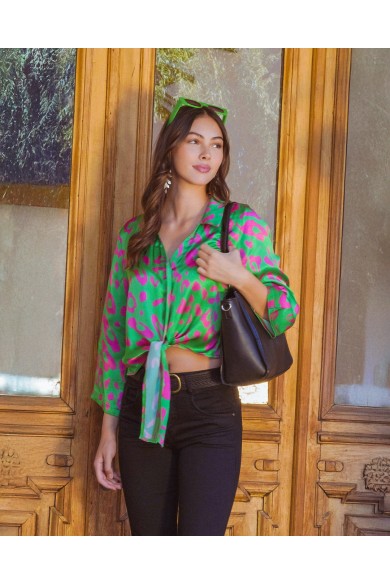 CAMISA INNOCENTI MUJER VERDE/FUCSIA
