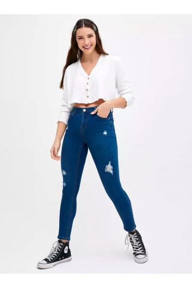 JEANS OPPOSITE MUJER SUPER SKINNY AZUL OSCURO