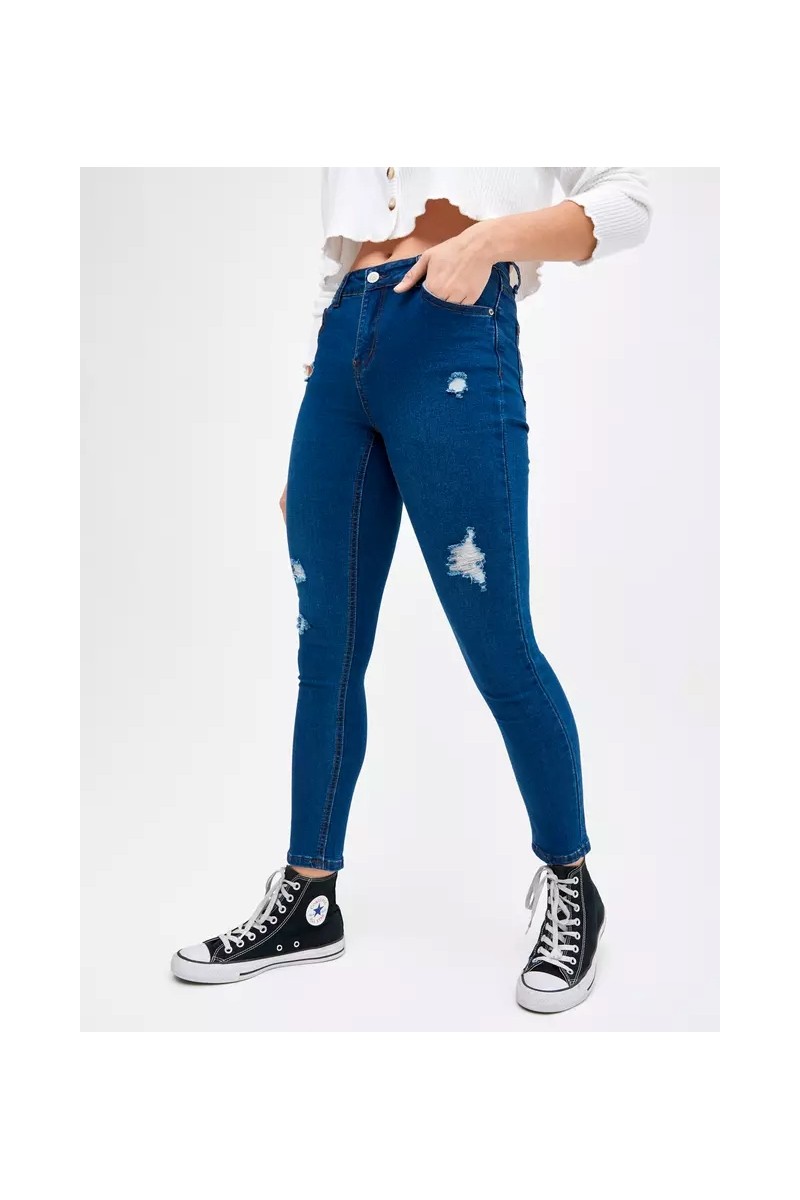 JEANS OPPOSITE MUJER SUPER SKINNY AZUL OSCURO