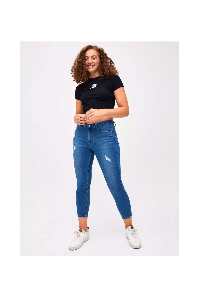 JEANS OPPOSITE MUJER PUSH UP SKINNY AZUL