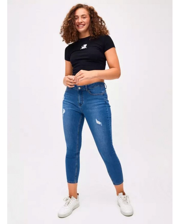 JEANS OPPOSITE MUJER PUSH UP SKINNY AZUL
