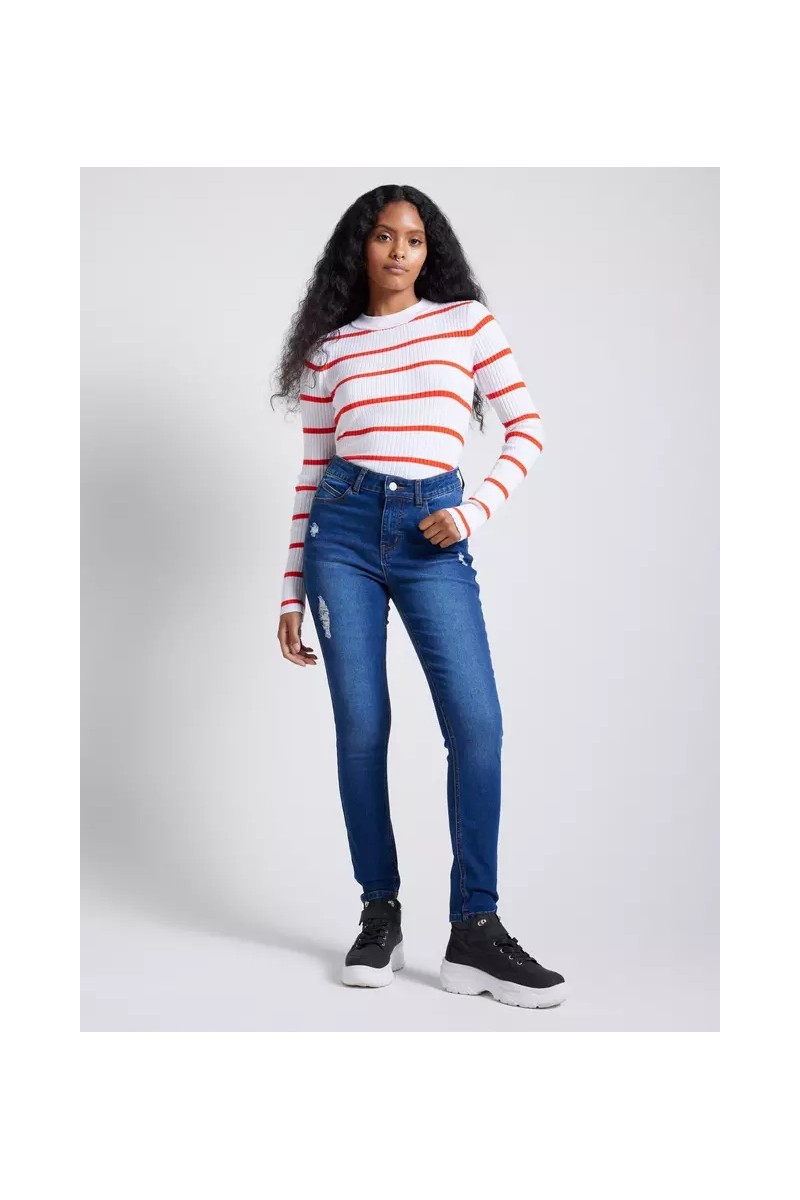 JEANS OPPOSITE MUJER PUSH UP AZUL OSCURO