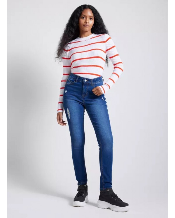 JEANS OPPOSITE MUJER PUSH UP AZUL OSCURO