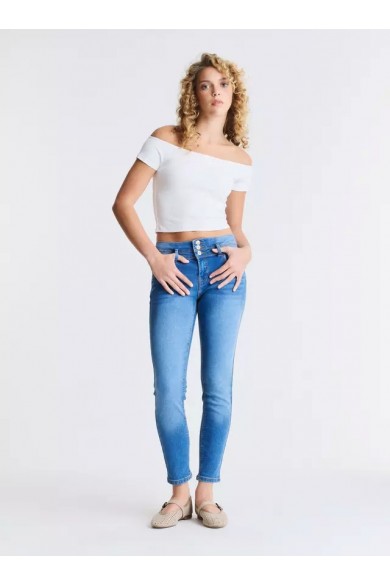 JEANS OPPOSITE MUJER PRETINA ALTA AZUL