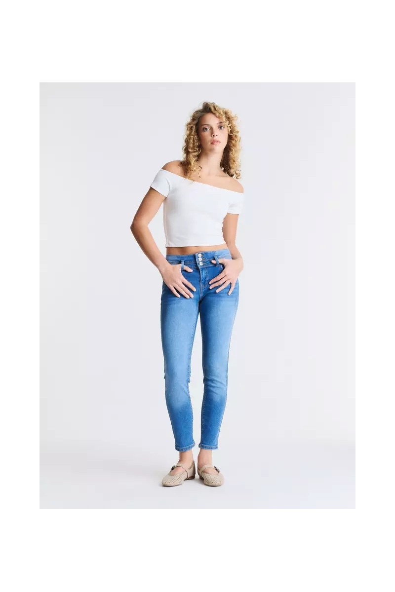 JEANS OPPOSITE MUJER PRETINA ALTA AZUL