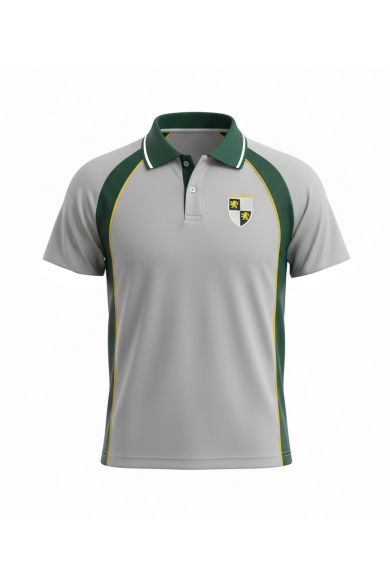 POLERA PANAL MANGA CORTA UNISEX GRIS/VERDE GREENHILL