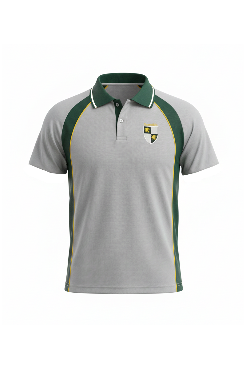 POLERA PANAL MANGA CORTA UNISEX GRIS/VERDE GREENHILL